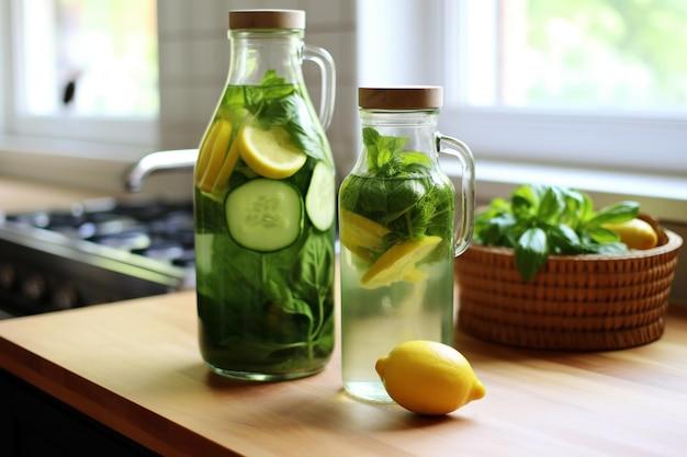 Lemon Basil Cucumber Infused Water