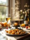Romantic Meals With Sparkling Wine Fondue