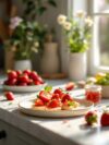 Strawberry Party Snacks With Elderflower Cordial Jelly
