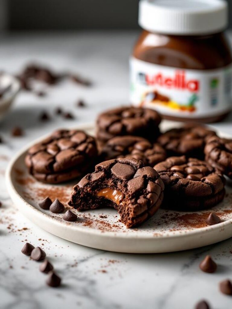 Nutella Stuffed Double Chocolate Cookies - InfusionLab: The Science ...