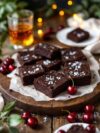 Dark Chocolate Cherry Bourbon Brownies for Valentine’s Day