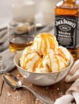 Jack Daniel’s Whiskey Caramel Sauce Over Ice Cream