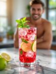 Fruity Pomegranate Lime Sparkling Water Infusion