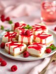 Raspberry Vodka Cheesecake Bars for Your Valentine