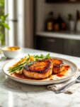 Valentine’s Dinner for Two at Home With Bourbon-Glazed Pork Chops