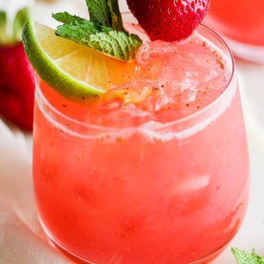 Basil Strawberry Lime Agua Fresca Infusion