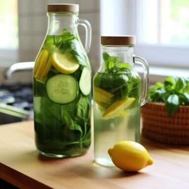 Lemon Basil Cucumber Infused Water