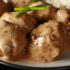 Low Carb Chicken Meatballs in Mushroom Sauce