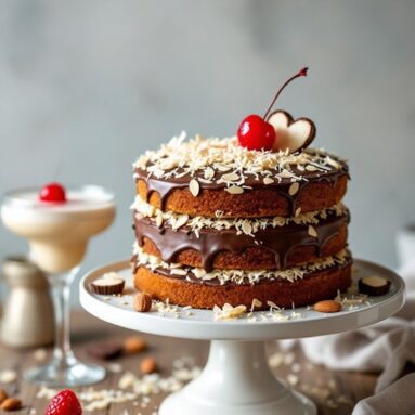 Almond Joy Cocktail Cake for Your Sweetheart on Valentine’s Day