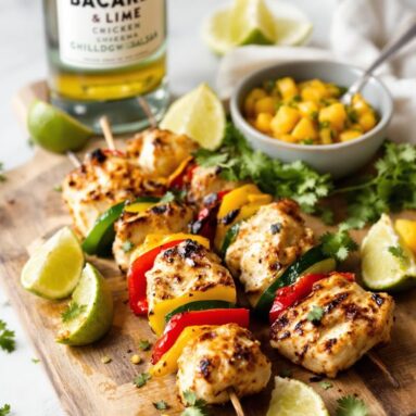 Bacardi and Lime Grilled Chicken Skewers