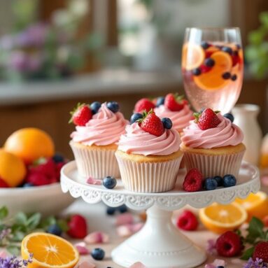 Berry Sangria Sparkler Cupcakes for Your Sweetheart
