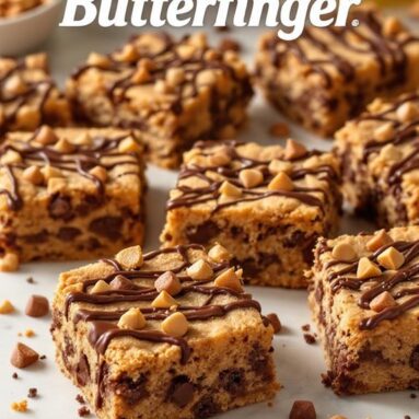 Butterfinger Chocolate Chip Cookie Bars