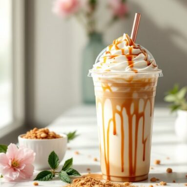 Ultra Smooth Caramel Ribbon Crunch Frappuccino À La Starbucks