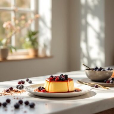 Homemade Valentines Desserts Featuring Chambord Flan