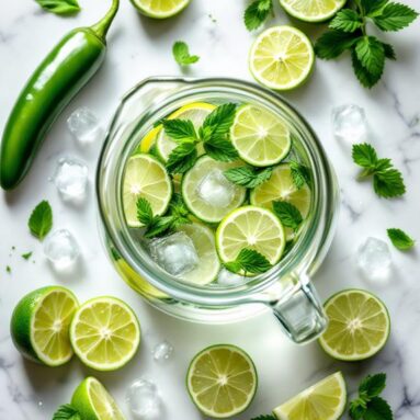 Spicy Twist: Jalapeño and Lime Infused Hydration (Infused Water Recipe)