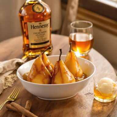 Hennessy Cognac Glazed Pears