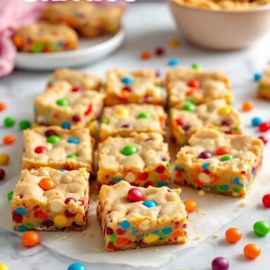 Skittle Rainbow Cookie Bars When… You Need a Little Color in Your Life After a Dull Day.