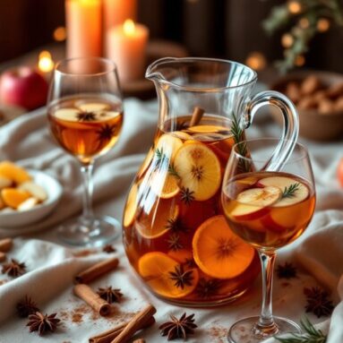 Cinnamon Apple Cider Sangria for a Cozy Valentine