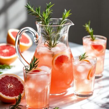 Crisp Grapefruit and Rosemary Holiday Sparkling Water
