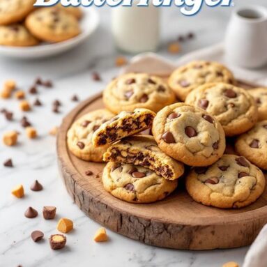 Butterfinger & Chocolate Chip Mashup Cookies