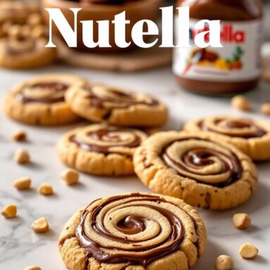 Nutella Swirl Hazelnut Cookies