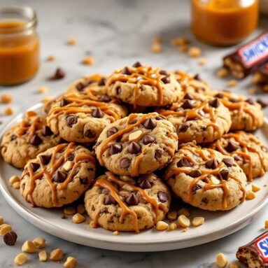 Snickers & Caramel Crunch Cookies When… You Can’t Decide Between Dessert and Dinner, so Why Not Both?