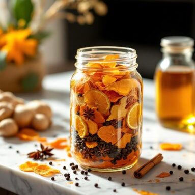 Spicy Ginger Turmeric DIY Cocktail Infusion Jar Gift for Immunity