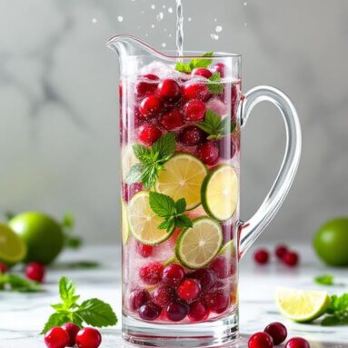 Christmas Lively Cranberry Lime Sparkling Water Infusion