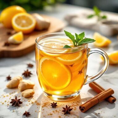Christmas Bright Festive Lemon Ginger Tea Infusion