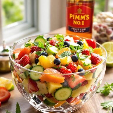 Pimm’s Cup Fruit Salad for Holiday Parties