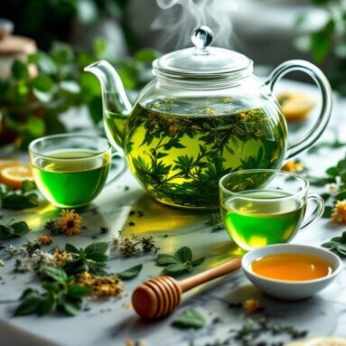 Christmas Herbal Wintergreen Tea Infusion for Refreshment