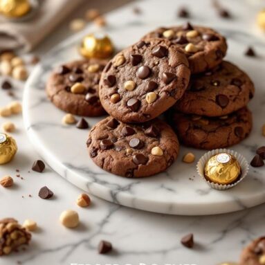 Ferrero Rocher Hazelnut Brownie Cookies