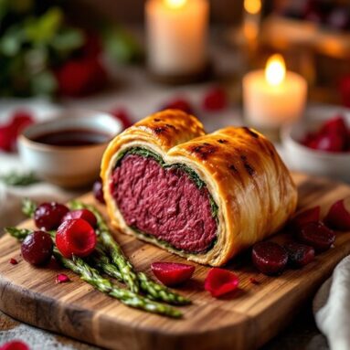 Valentine’s Heart-Shaped Beef Wellington With Red Wine