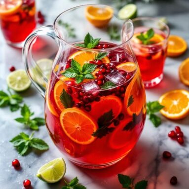 Fruity Christmas Punch With Hibiscus Tea Infusion