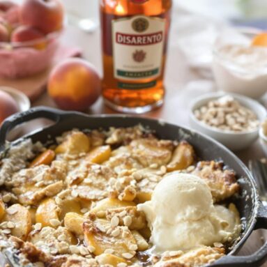 Amaretto Peach Cobbler for Holiday Dessert