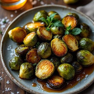 Maple Bourbon Glazed Brussels Sprouts for Valentine’s Dinner