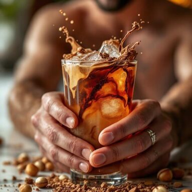 Red Bull Nutella Nonsense (Red Bull, Nutella Liqueur, Hazelnut Garnish)