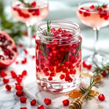 Joyful Pomegranate Gin Infusion With Rosemary