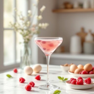 Raspberry Egg Infusion Martini