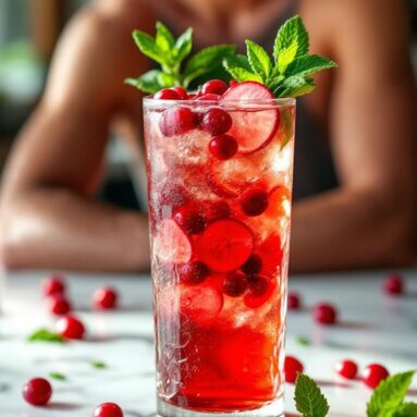 Joyful Cranberry Mint Ice Tea
