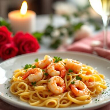 Love-Infused White Wine Garlic Shrimp for Valentine’s Dinner