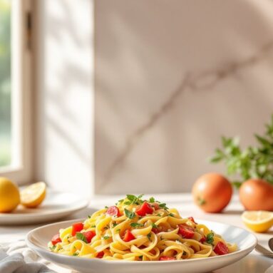 Date Night Dinner Featuring Rosé Pasta Primavera