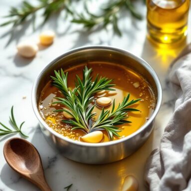 Festive Rosemary Garlic Olive Oil Infusion for Dishes