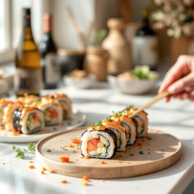 Finger Food Valentines Day With Sake Infused Sushi Rolls