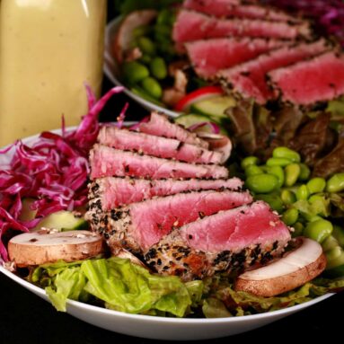 Seared Tuna Salad & Creamy Wasabi Vinaigrette – Low Carb Hoser