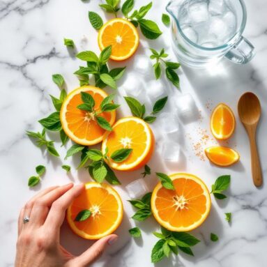 Refreshing Orange Mint Water Infusion