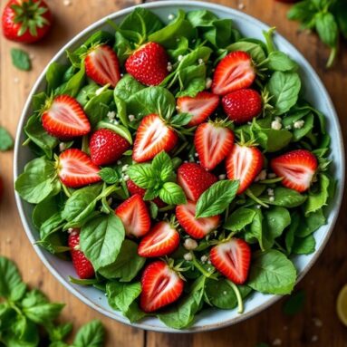 Strawberry Basil Mojito Salad for a Fresh Valentine’s Dish