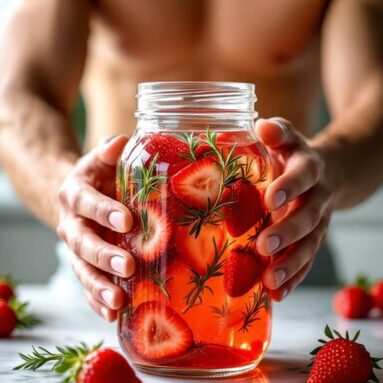 Fruity Strawberry Rosemary Infused Vinegar