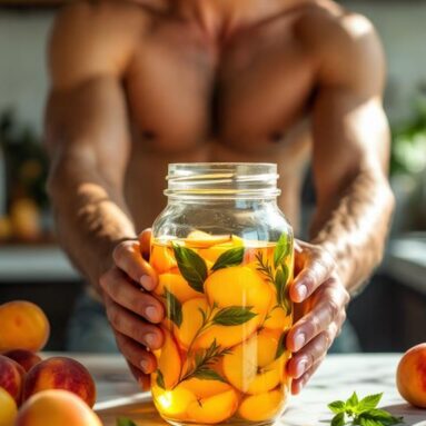 Sweet Peach Basil Oil Infusion for Summer Dishes