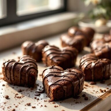 Brownie Hearts Valentines Day With Kahlua Drizzle